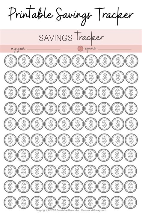 Savings Tracker Printable Pdf